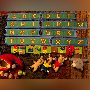 Preschool delight!  Story and poem props and brightly colored ABCs on felt.